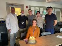 Celebrating Emily birthday with the official Mor Lab carrot cake.